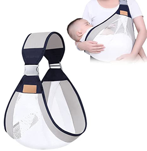 CaCaCook Babytragetuch Babytragetuch Neugeborene verstellbare 3D-Schlinge Wickeln mit dicken Schultergurten Neugeborene Grau Webmodell