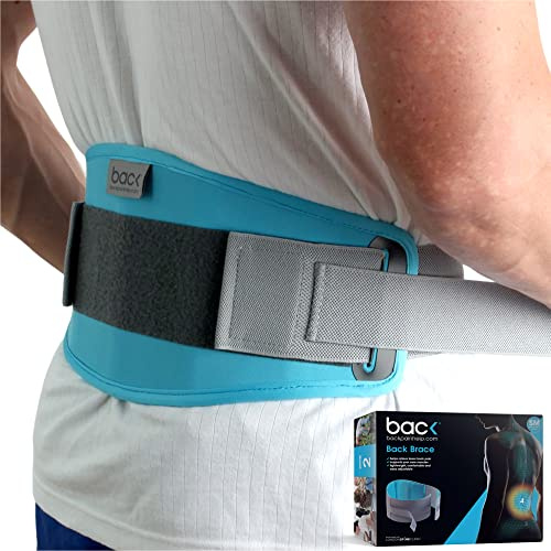back Lower Brace, Unisex Lumbar Support Belt, Adjustable Brace for Pain Relief and Injury Prevention, London Spine Clinic Approved (L-XL)