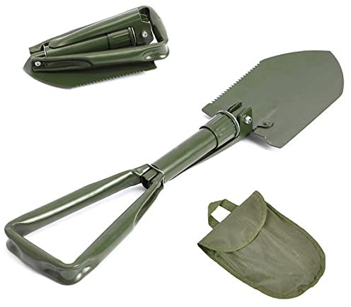 Pala pieghevole militare, 3 in 1 pala di emergenza portatile di sopravvivenza Pickax pieghevole strumento di ingresso per escursionismo, campeggio caccia - 47 x 11 cm