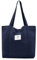 Damen Stofftaschen Tote Tasche Einfarbige Umhängetasche Leicht Große Kapazität Student Shopping Beach Bag navy