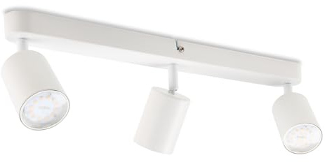 da LIGHT LED Deckenlampe 3-flammig, Dreh und Schwenkbar Deckenstrahler Spotleuchte Wandspot 45CM, GU10 (ohne Leuchenmittel) Retro/Vintage Deckenleuchte 230V Weiß für Wohnzimmer Schlafzimmer Küchen