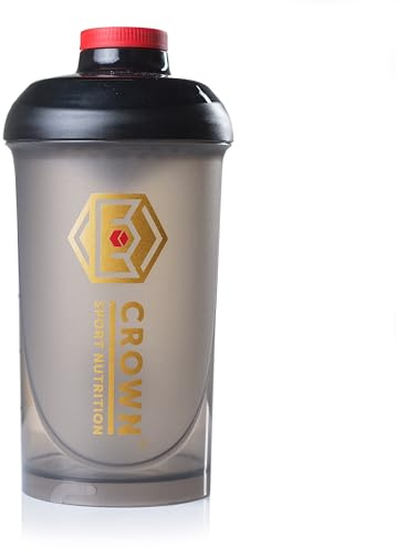 Crown Sport Nutrition Shaker Pro 500 Ml - Mezclador De Alta Calidad Con Logo En Dorado