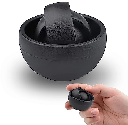 Steemjoey Handkreisel Fidget Toy, 3D Maze Bälle Finger Trainieren, Fidget Gyro Spielzeug Sensorisches Spielzeug zum Abbau von Ängsten und Stress für Kinder & Erwachsene mit ADHS Autismus - Schwarz