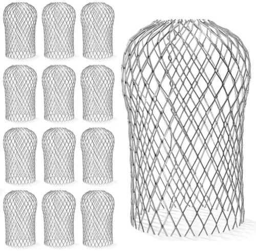 Noamus 12 Pack Downsport Gutter Guards, 3.5 Inch Adjustable Aluminium Filter Strainer, Expandable Leaf Filter Mesh Protector for Preventing Blockage Leaves Debris Drain Net Cover Gardening Tools