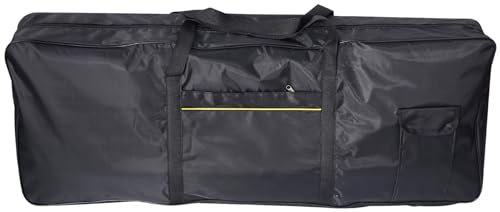 Iunipusy Keyboardtasche, Keyboard Tasche für 61 Tasten, aus 600D Oxford-Stoff, Große Größe: 102 x 41 x 15CM, wasserdicht & Anti- mit verstellbar Rucksackgurte(Schwarz)