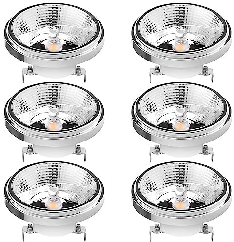 RYTM (Paquet de 6) Ampoule LED AR111 G53 12 Watts COB 1200 lumens réflecteur ampoule à intensité Variable (équivalent 100 W) Angle de faisceau 120 °, réglage de la luminosité de 10% à 100%