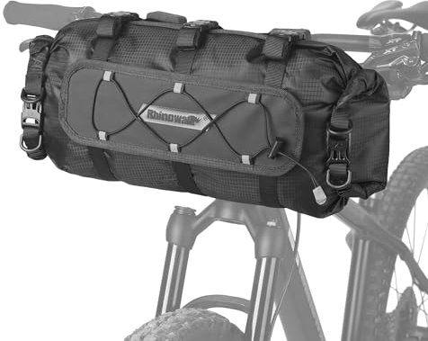 Rhinowalk Borsa da manubrio per bici Borsa impermeabile Dry Bag 12L Borsa a rullo anteriore per bicicletta Borsa a tracolla di grande capacità per Bikepacking