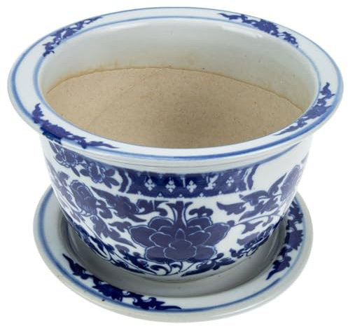 OSALADI Maceta De Cerámica Blanca Grande para Plantas Decorativa con Bandeja De Flores