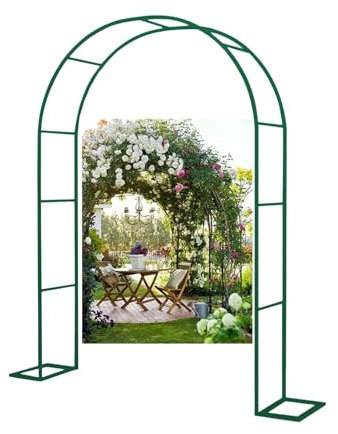 Gartenlaube aus Metall Gartenbogen den Außenbereich verschiedene Kletterpflanzen Pergola-Torbogen Hochzeitsbogen für Zeremonie Brautparty Hinterhof-Torbogendekorationen einfache Montage mit Sockel(Col