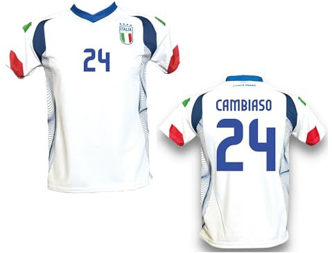 Generico Maglia Italia Blu o Bianca Personalizzata Cambiaso 24 creata utilizzando Maglia Calcio Replica Autorizzata 2024 Taglie da Adulto (IT, Testo, M, Regular, Regular, Bianca)