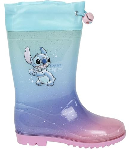 CERDÁ Life's Little Moments Bottes de Pluie Stitch imperméables et durables, Bleu Clair, 27 EU