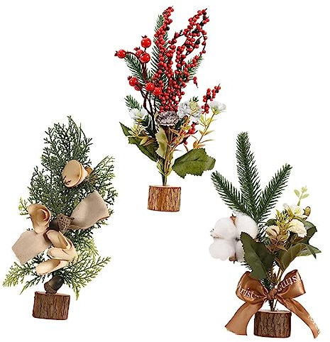 Cabilock Realistische Mini Weihnachtsbaum Dekoration 25cm Kunststoff Weihnachtsbaum für Party Home Office