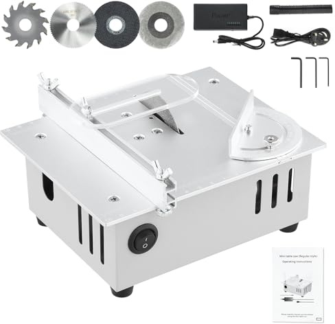 Mini Table Saw, Multi-Functional Electric Cutter Hobby Bench Saw Handmade Woodworking Cutting Machine Small Desktop Saw for DIY Hobby Model Miniature Wood Crafts Cutting