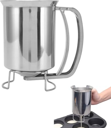 Dispenser per pancake in acciaio inossidabile, dispenser portatile per pastella per cupcake di grande capacità Dispenser per mix di waffle Contenitore per mix di pancake