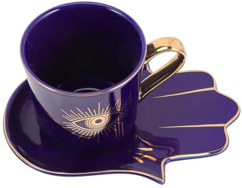 Amosfun 1 Set tazza da caffè occhi azzurri tazza di caffè ojo turco tazza da tè occhio di turco oculare demoniaco tazzine caffe tazze caffe tazza da latte in ceramica tazze da caffè