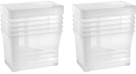 Gardissimo Aufbewahrungsbox mit Deckel 20 Liter, 10er Set, Kunststoff | Stapelboxen, Made in Germany, Klick-Verschluss