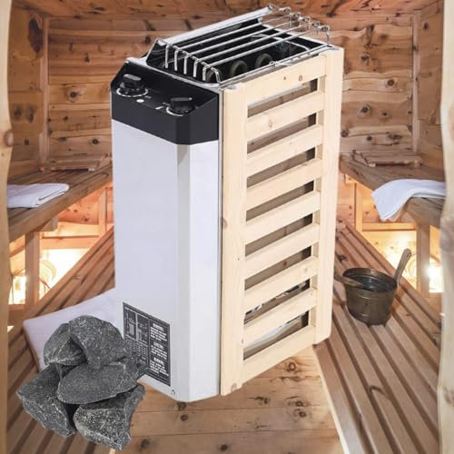 Estufa de sauna, equipo de calefacción de sauna, calentador de sauna de baño de vapor multifuncional de acero inoxidable con control interno para el hogar, piedras de sauna opcionales,WithSaunaStone