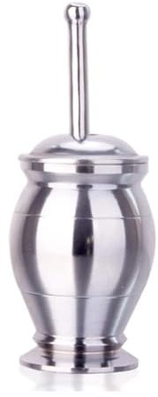 EOTRERANQ Juego de mortero y Maja con Tapa, Molinillo de Especias de Acero Inoxidable for moler Hierbas, Canela, Chocolate, Alimentos, Nuez moscada, Sal y Pimienta(150mm)