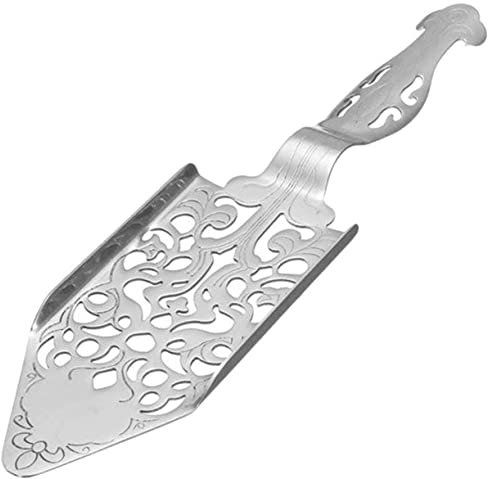 Cabilock cuchara de absenta coladores tapa de harina tapón magnético accesorios filtro de absenta multifunción conveniente cuchara de ajenjo Acero inoxidable Silver