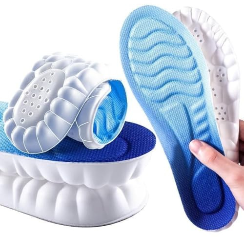 Memory Foam Thermal Insoles, Planter Fasciitis Insoles for Flat Feet High Arch Foot Support Knee Pain Back Pain Fallen Arches Orthopedic Gel Insole for Men and Women (Blue Extra Small (EU 37-38))