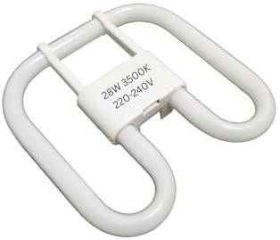 PLUSHA 28W 2D Square 4-Pin GR10Q Energy Saving Light Bulb – Cool White 3500K | Long-Lasting & Efficient for Home, Office, Commercial Use | [Energy Class A]