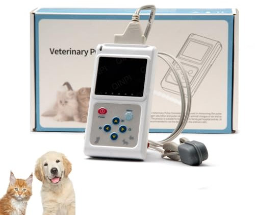 Oxymètre vétérinaire portable, avec sonde et câble USB, capteur SpO2 auriculaire/lingual, moniteur de fréquence cardiaque pour chiens, chats, animaux de compagnie, hôpitaux familiaux et vétérinaires