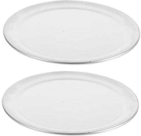 ABOOFAN 2piezas Bandejas Antiadherentes para Hornear Pizza Redondas Acero Inoxidable para Cocina