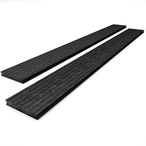 Terrassendielen aus dem Recycling-Kunststoff hanit®; verrottungsfester, witterungsbeständiger Bodenbelag für Terrasse und Balkon, 200 x 19,5 x 2,8 cm, Anthrazit (10)