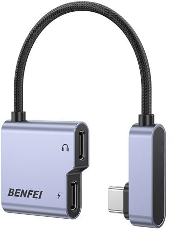 BENFEI USB C Splitter 1 in 2 Out Dual USB C Audio buchsen Adapter mit 60W Schnellladung, Typ C Audio kopfhörer, kompatibel mit iPhone 16/16 Pro/Pro Max, Samsung Galaxy S25/S24/S23, iPad Pro, Pixel 9