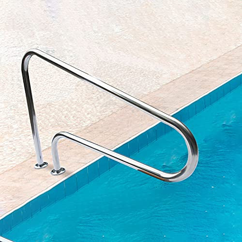 DSYYNAY Barandilla de Escalera de Piscina, Pasamanos de Piscina A Prueba De Óxido con Juego Completo de Accesorios, Barandillas de Seguridad de Acero Inoxidable para Piscinas De Tierra, Fácil Montaje