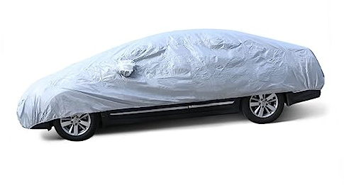 VINTORKY Funda para Coche Prueba De Sol y Polvo Funda para Coche UV Lluvia para Uso Exterior Talla Plateada