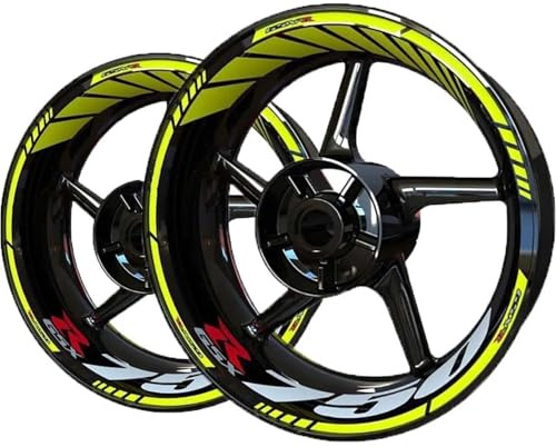 Pegatina Borde Ruedas Pegatinas para Llantas De Motocicleta para Suzuki GSXR 750 GSXR750, Juego Completo De Pegatinas Reflectantes para Llantas. Kit De Decoración. Calcomanías Ruedas(Color 4)