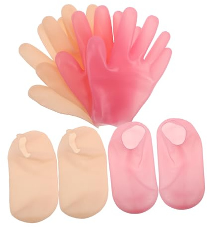 Beatifufu Silikon Fußsocken Satz für Trockene Rissige Füße und Hände mit Intensiv Feuchtigkeitsspendender Fuß Feuchtigkeitsmaske Elastisch und Schützend für Zuhause und Beauty Salons
