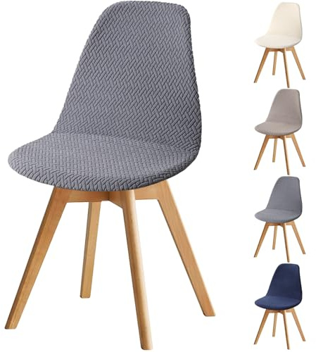 Fuloon Stuhlhussen 4er Set, Stretch Stuhlbezug für Schalenstuhl | Abnehmbar, Waschbar, Niedriger Rücken, Schmutz- und knitterabweisend, Für Esszimmer, Hotel, Bankett