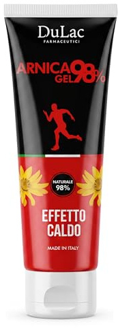 Dulac - Arnica per Cavalli Uso Umano Gel 98%, Effetto Caldo, 100 ml | con Arnica Montana, Vanillyl Butyl Ether e Olio di Carota, Ideale per Massaggi su Muscoli e Articolazioni, Made in Italy