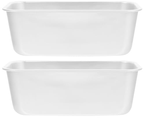 FUOYLOO Moldes Rectangulares para Bizcochos y Bandejas para Hornear 2 Piezas de Aleación de Aluminio Reutilizables Diseño Simple para Cocina y Panadería