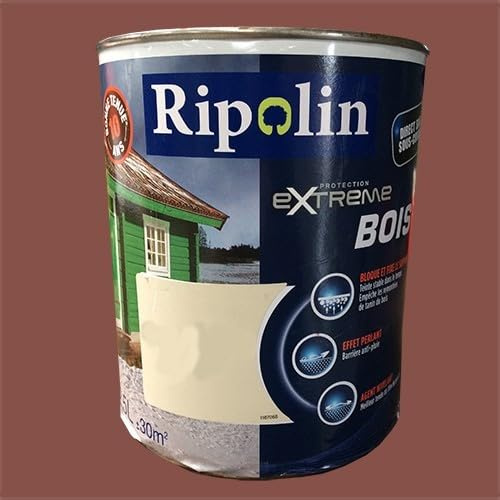 RIPOLIN Peinture pour Bois Intérieur/Extérieur Satin Teck Ral 8002 0,5 L