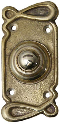 Art nouveau antique deco brass push door bell