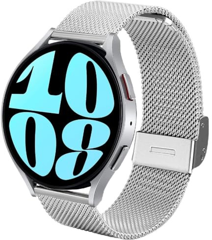 DEALELE Armband Kompatibel mit Samsung Galaxy Watch 7 / FE / 6/6 Classic / 5/5 Pro / 4/4 Classic / 3 41mm, 20mm Edelstahl Metall Mesh Ersatz Bands für Huawei GT3 / GT2 42mm Herren Damen