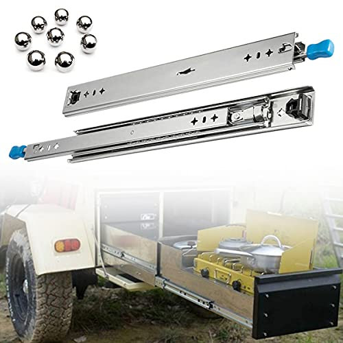 ZH-VBC 1 Paar Schubladenauszüge Vollauszug, Schubladenschienen mit Verriegelung, Schubladenführungen Schwerlast Kugellager Rollenführung 250-1500 mm, Tragkraft 120 kg,50inch(1250mm)