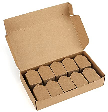 jijAcraft Preisschilder Preis Etiketten Geschenk Anhänger für Kleidung Schmuck Kunsthandwerk, 32mm*50mm, 1000 Stück, Braun
