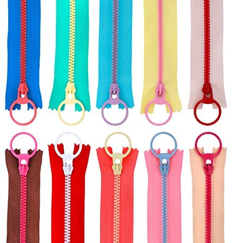ASTER 20 Stück Harz Reißverschlüsse, 22 cm Nähreißverschlüsse Unsichtbar Coil Reißverschlüsse mit Ringziehern, Bunten Reißverschluss für Schneider, Nähen, Handwerk, Kleidung