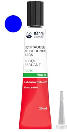 Lackfabrik Bäder Schraubensicherungslack Zero Reihe Blau 20ml - Schraubensiegel, Markierungslack, Sicherungslack, Plombierlack, Schraubenkennzeichnung, Manipulationsnachweis