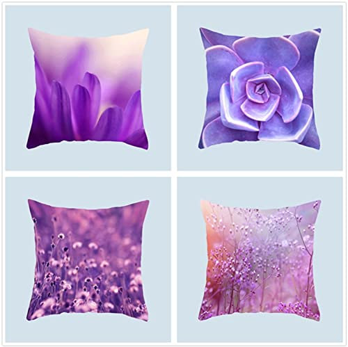 Tinnoon Kissenbezug 30x30cm 4er SetBoho Wohnzimmer Outdoor Deko, Schlafzimmer Zimmer Dekor Kissenhülle Kissenbezüge mit Verstecktem Reißverschluss, Couchkissen, Sofakissen Weinachten Blaue Blumenrose
