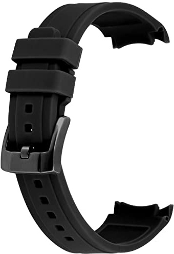 YISIWERA 20mm Premium Crafter schwarz Silikon Uhrenarmband Universal gebogenes Ende Kautschuk Uhrenarmband Armband gebürstetem Edelstahl Pin schwarz Schnalle für Männer Frauen