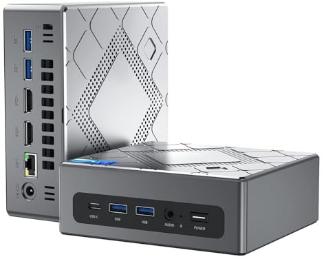 NiPoGi Mini PC Ιntel Core i5-12450H (bis zu 4,40 GHz), 16 GB (8 GB*2) DDR4 512 GB SSD Mini PC WiFi 6, Mini Desktop Computer mit Ιntel UHD Graphics 1200 MHz, BT 5.2, 2X HDMI+VGA, 4K UHD Mini Tower PC