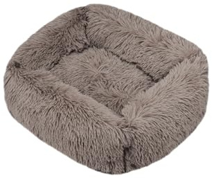 DOTBUY-SHOP Cama Gato Felpa Cama Perro Rectángulo, Cama para Perros y Gato Antiestres, Cojín Cálido para Mascotas de Otoño Invierno, para Pequeños Medianos Perros y Gatos (S,Beige)
