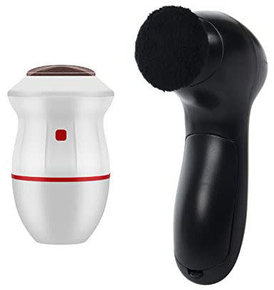 Set smerigliatrice elettrica portatile ed elettrica for lustrascarpe, spazzola for lustrascarpe Detergente for lucidatore for scarpe Pedicure for piedi Rimozione calli for pelle morta (Color : Red, Si