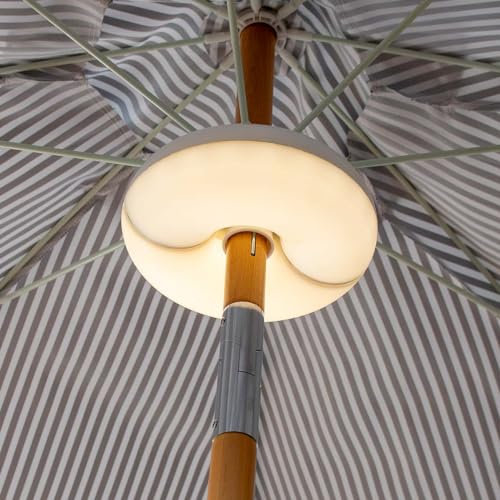 NewGarden - Lime Lampe Universelle Portable Parasol ou Parasol, diamètre réglable sans Fil avec Batterie Rechargeable, lumière LED Chaude ou RVB avec télécommande et résistante à l'extérieur.
