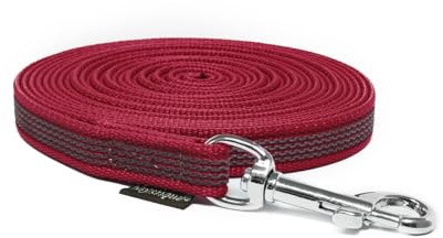 Mystique® Gummierte Schleppleine 12mm ohne Handschlaufe Standard Karabiner weinrot 20m